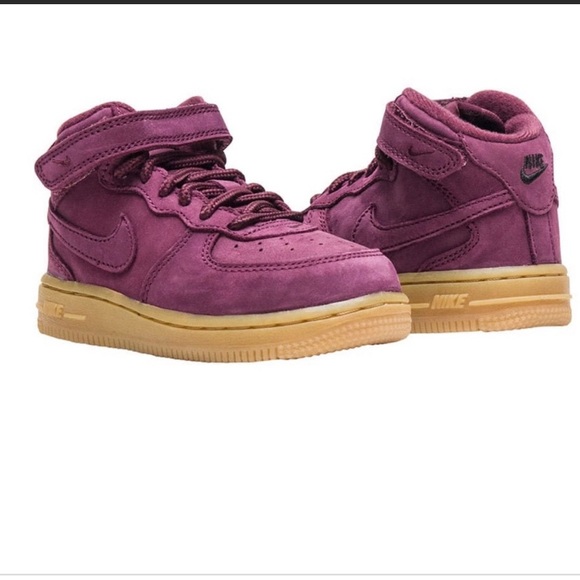 burgundy air force 1 mid